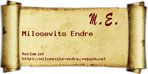 Milosevits Endre névjegykártya
