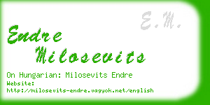 endre milosevits business card